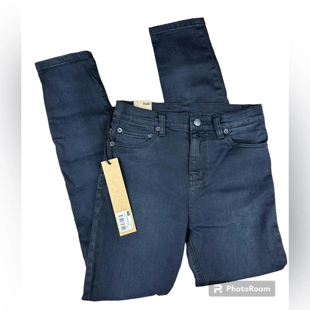 NWT KSUBI "Hi and Wasted" High Rise Black Distressed Skinny Jean Size 25 - Picture 2 of 4